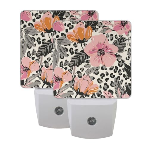 Lámpara de noche con sensor LED rosa y naranja
