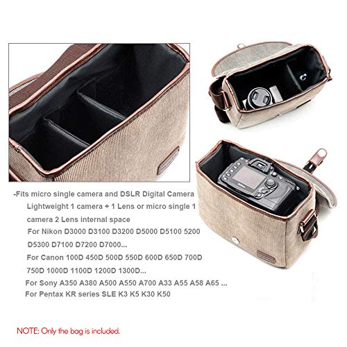 calau Bolsa para câmera SLR/DSLR Bolsa para gadgets Bolsa de transporte de ombro estilo retrô elegan