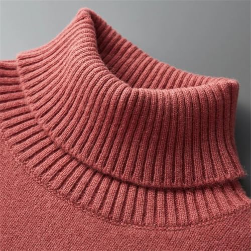 Men's Solid Sweater Turtleneck Wool Knitting Sweater Long Sleeve Pullover Classic Business Jumper4
