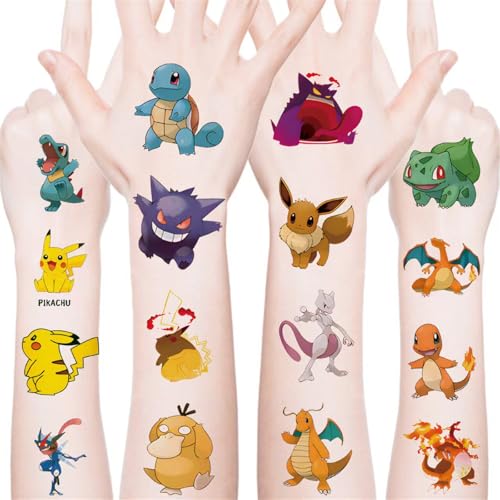 20 Pcs Cute Cartoon Temporary Tattoos for Teens - Waterproof Cartoon Stickers,Cute Monster Party...