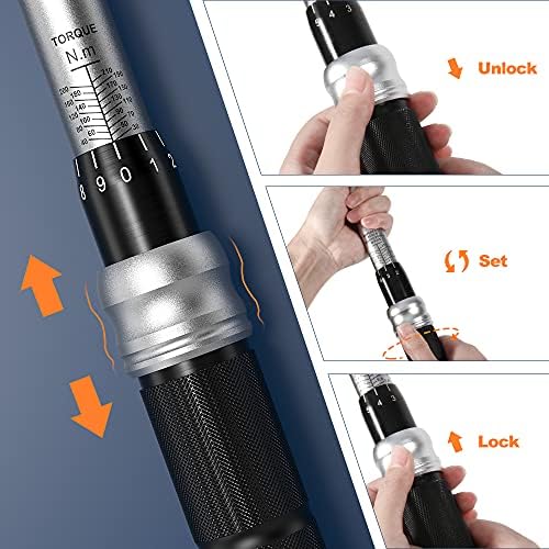 Handife 1/2 Torque Wrench 30-210Nm High Precision, 1/2 Inch Drive with Double Scale, Includes Wrench Socket Set, Extension Bar, Storage Box