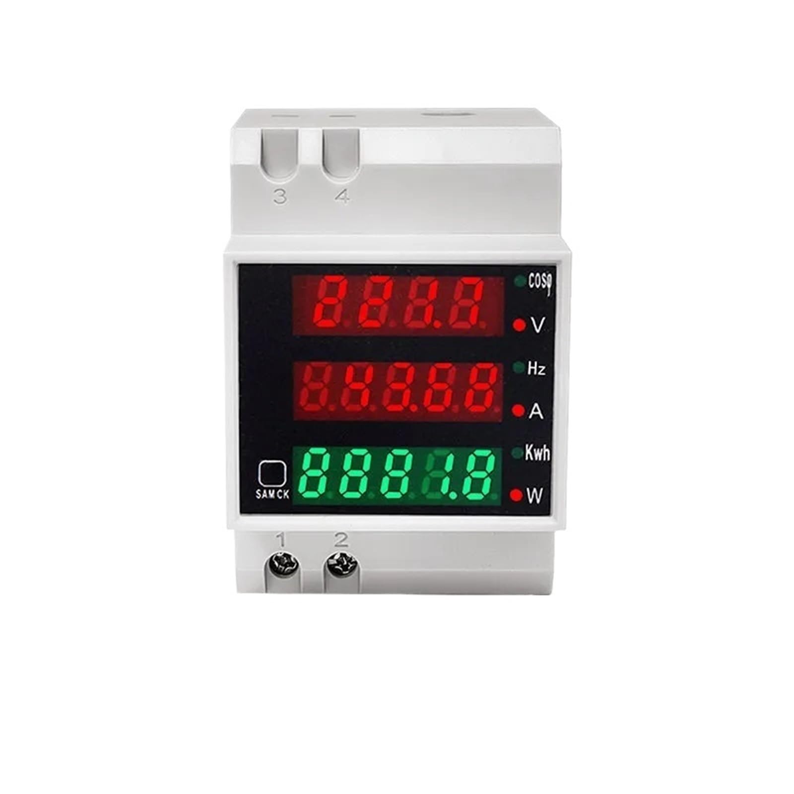 Compteur électrique rail DIN voltmètre multimètre triphasé AC 450V