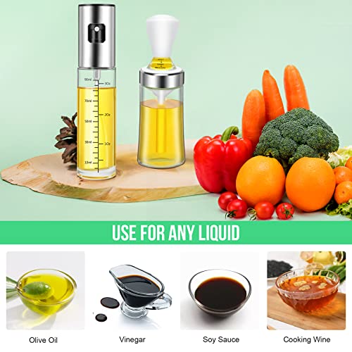 Olive Oil Sprayer And Dispenser With Silicone Brush For Cooking, Spray Bottle Set, Glass Dispenser, Mister, Salad, Bbq, Kitchen Baking, Roasting, Air Fryer, 2 Pack, (Kp02) #TOP6