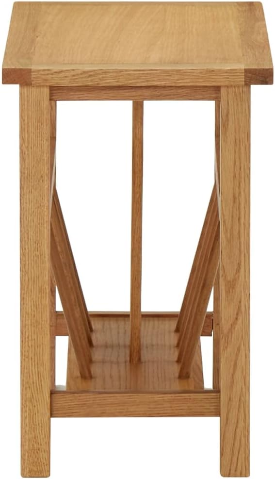 Magazine Table, Solid Oak Wood, 17.7x10.6x16.5, Functional and Stylish Room Table for Living Room or Office, Durable Design, Perfect for Displaying Magazines and Decor Items