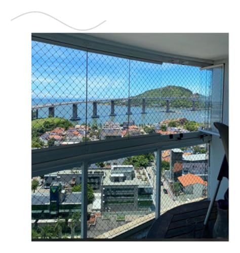 Rede De Proteção Polietileno Sacada Gatos Criança 3,00x2,50