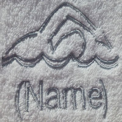 Image of EFY Swimming Design and Personalised embroidered name on towel, Hand, Bath or Sheet (Hand Towel)