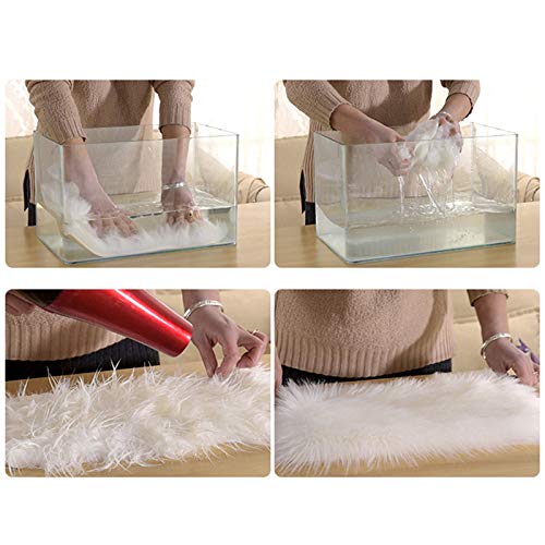 40 X 50Cm/15.7 X 19.6Inch Small Heart Shape Faux Sheepskin Rug Soft Long Plush Fluffy Shaggy Carpet Area Mats Rugs Bedroom Sofa Decorative Floor Carpet #TOP7