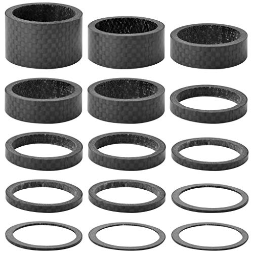 Fengek BIKE HEADSET 15 Pcs Headset Spacer For Bicycle, 7 Sizes Carbon Fiber Road Bicycle Stem Headset Spacers Kit thumb #5