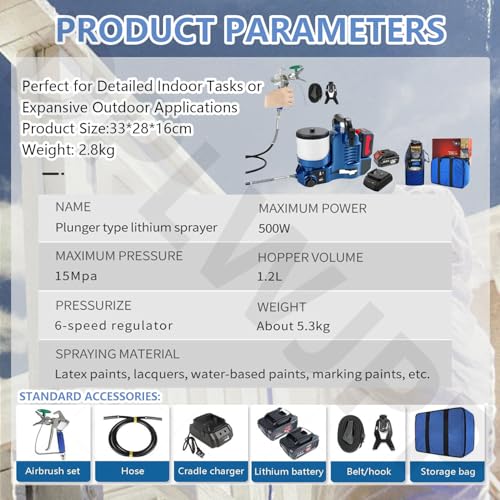Pulverizador de pintura eléctrico con ajuste de 6 velocidades para pintura de látex 6