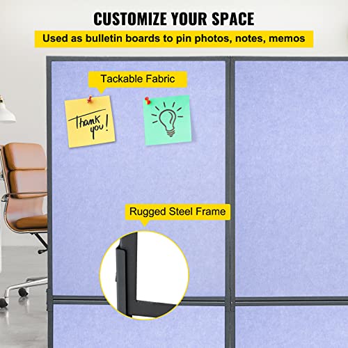 Vevor Acoustic Room Divider 72" X 66" Office Partition Panel 3 Pack Office Divider Wall Steel Blue Office Dividers Partition Wall Polyester & 45 Steel Cubicle Wall Reduce Noise And Visual Distractions #TOP3