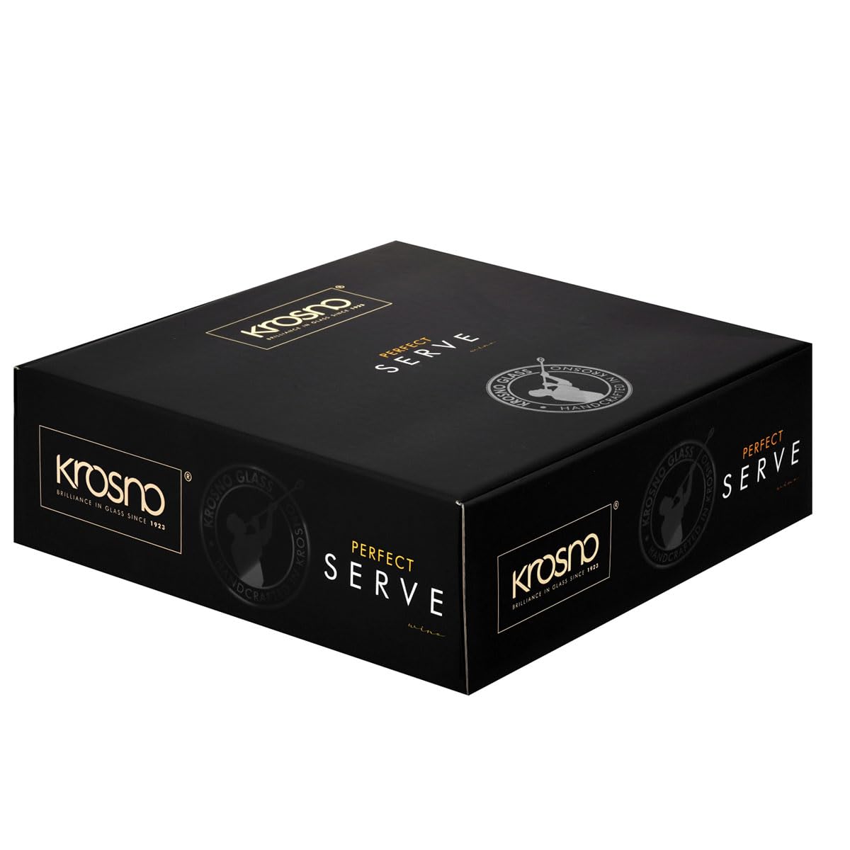 KROSNO Kieliszki do Czerwonego Wina Perfect Serve, Komplet 2 x 560 ml | Szkło Kryształowe Bezołowiowe, ręcznie formowane, prezent dla par, miejsce na podpis i datę, mycie ręczne
