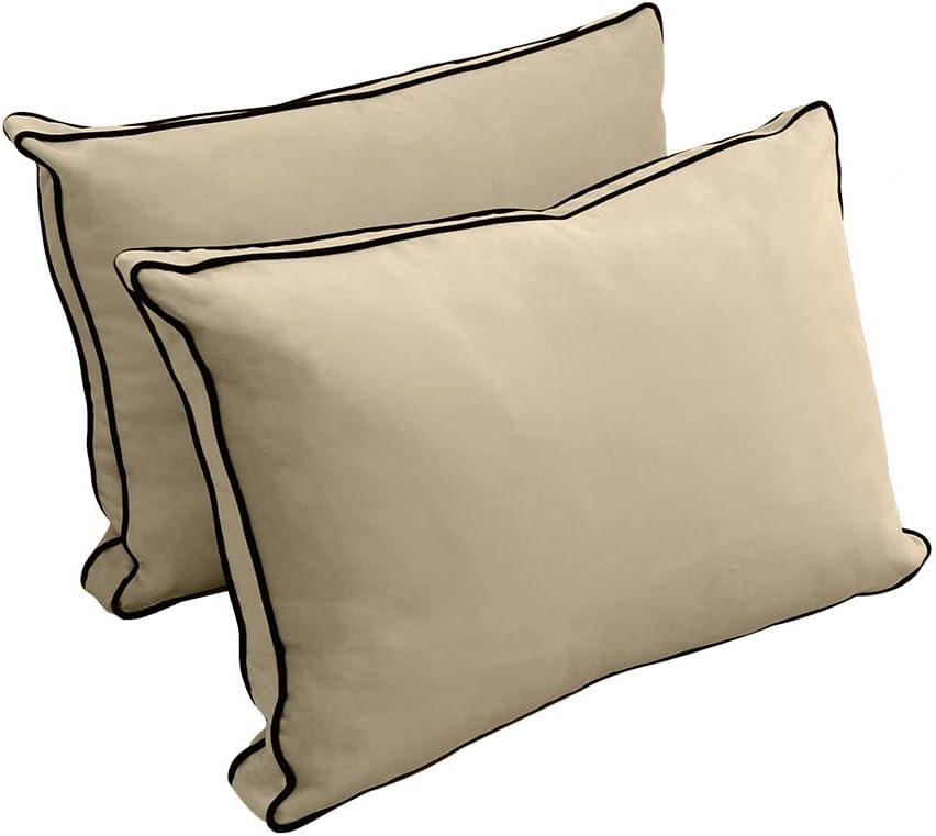 Prolinemax Style V1 Full Size Velvet Contrast Pipe Indoor Daybed Bolster Pillow Cushion Mattress Fitted Sheet |Cover ONLY| AD304