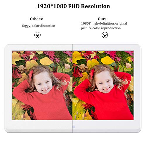 Digital Picture Frame 12 Inch Hd Ips Screen 1920X1080 Resolution, 16:9 Ration, Motion Sensor, Hd Video Frame, Include 32Gb Sd Card, Gift For Families And Friends(White) #TOP5