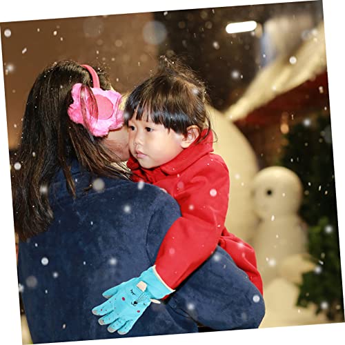 PLAFOPE 1 par de luvas de lã para clima patinação, esqui, adorável, à prova de vento, para meninos,