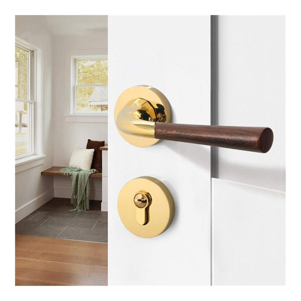 Mango de bloqueo de puerta Negro Interior cerradura de puerta for el baño de la manija de la manija Hardware cromado dormitorio manija de la puerta de la puerta interior de la puerta