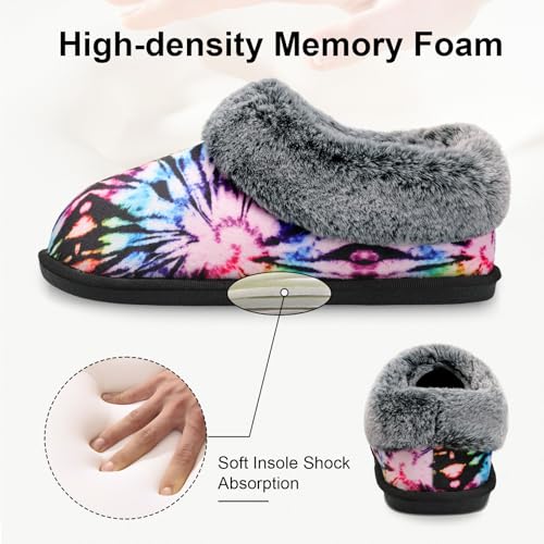 Joinfree Women'S Fuzzy Cozy Slippers Memory Foam Fluffy House Shoes Indoor Outdoor Comfy Winter Cute Warm Furry Shoes Closed Back Slippers Colorful 7-8 M thumb #1