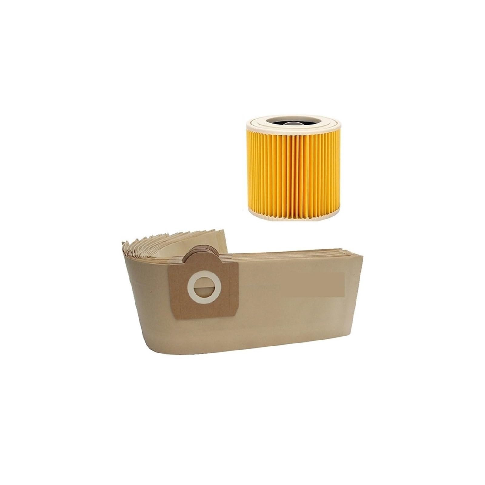 HIZON Dust Bag Hepa Filter，Compatible For Karcher， WD3 MV3 WD3200 WD3300 A2204 A2656 Vacuum Cleaner Spare Parts Accessories Replacement