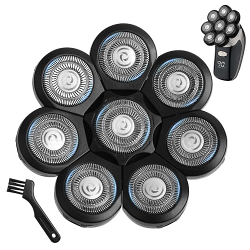 8D Shaver Heads Replacement 8 Blades Bald Head Shaver Replacement Heads Universal Replacement Shaver Heads for Most Mainstream Brands (Black)