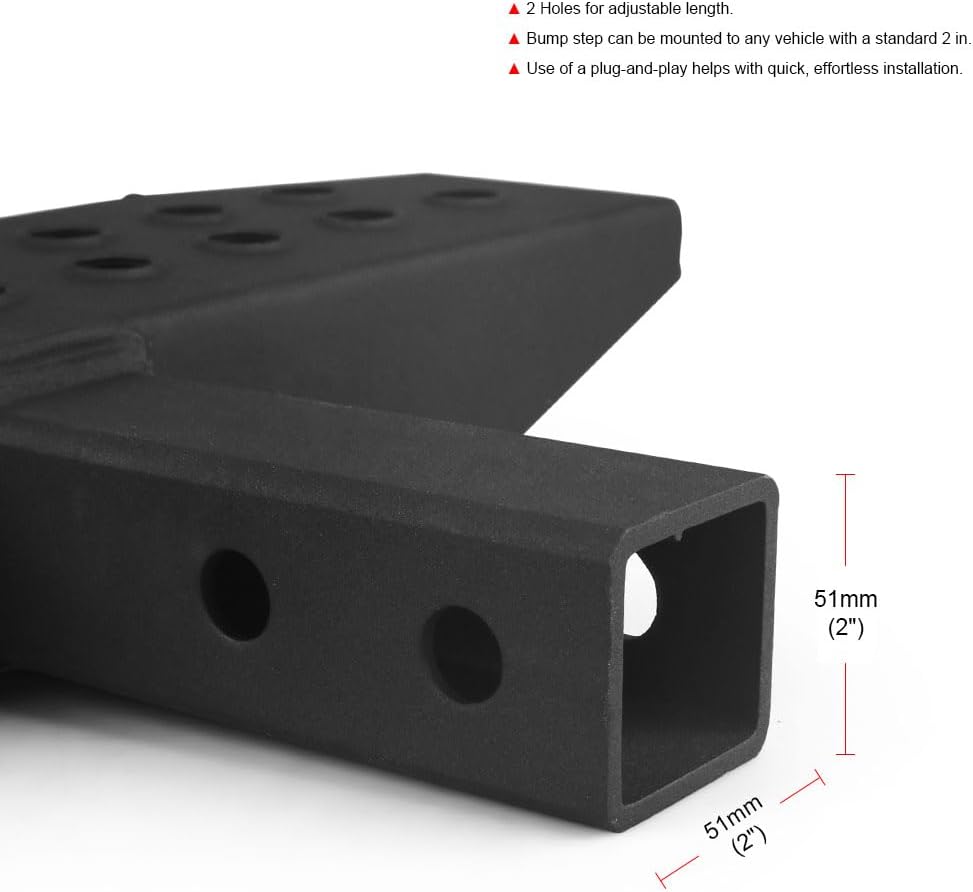 1000LBS Hitch Step with 2 inch Hitch Receiver＆Safety Reflectors for RV SUV Truck Flatbed Camper