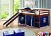 Donco Kids Twin Tent Loft Bed with Slide Finish: Light Espresso, Color: Blue