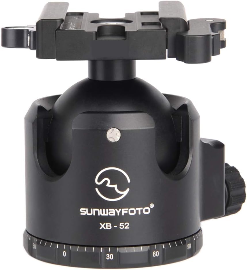 SUNWAYFOTO XB-52LR Tripod Ball Head w Arca Compatible Lever Lock Clamp Low Profile 132lb Max Load
