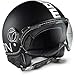 NUOVO CASCO MOMO DESIGN NERO OPACO SCRITTA BIANCA CON DOPPIA VISIERA TAGLIA M