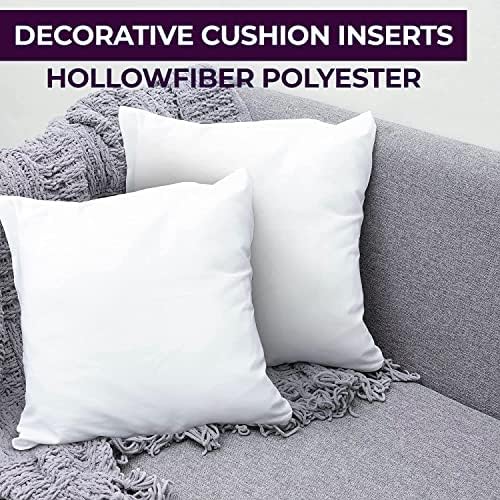 Auronna Cushion Inserts (Pack of 2), 45 x 45 cm (18 x 18 inch) Cushion Inner Pads, Decorative Square Pillows, Cushion Stuffer for Sofa and Couch (White)