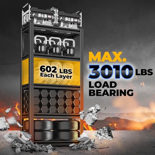 Auto Dynasty 5-Tier Storage Shelves, 72" H Heavy Duty(3000LBS Capacity) Adjustable Garage Shelving, Metal Storage Utility Rack Shelf Unit for Pantry Kitchen Warehouse, 72" H x 35" W x 16" D, Black - Image 6