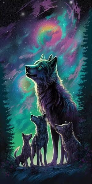 Peinture diamant loup 5D full drill kit de broderie strass XXL