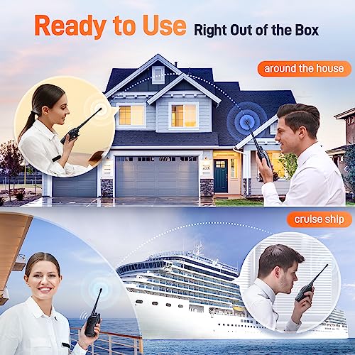 Rechargeable Long Range Two-Way Radios with Earpiece 6 Pack Arcshell AR-5 Walkie Talkies Li-ion Battery and Charger Included - Image 4