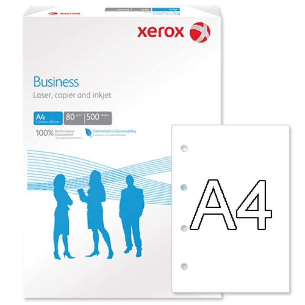 Xerox Business - Carta di alta qualità perforata, 4 fori, 80 g/m², formato A4, 5 risma da 500 fogli