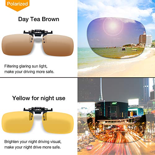 Splaks Round Clip-On Sunglasses Unisex Polarized Frameless Flip Up Glasses #TOP1