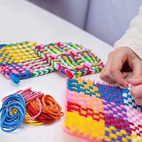 Allazon 362PCS Loom Potholder Loops Weaving Craft Loom Loops, Weaving Loom Kit, 12 Colors Potholder Loops with Crochet Hook for DIY Crafts Supplies