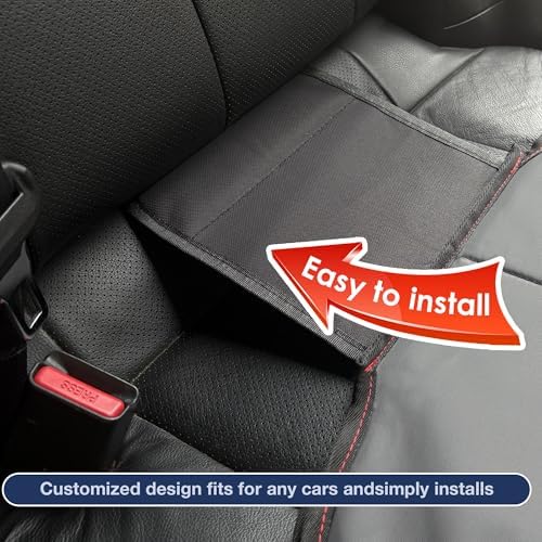 Sinvitron Car Seat Protector for Kids, Anti-Slip Thick Padding, Seat Mark Protection, 2 Storage Pockets for Toys & Snacks, Universal Fit for Most Vehicles (Black, 2 Pack) - 4