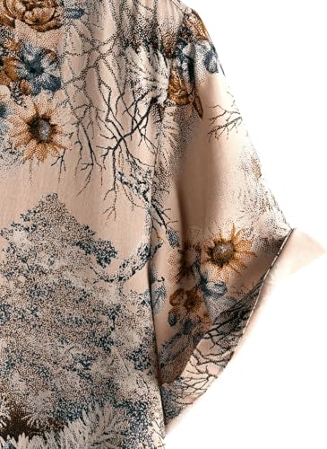 Image of NoseQueen Floral Print Cotton Multi-Colored Short Sleeve Button Down Beach Outfits for Men Shirt