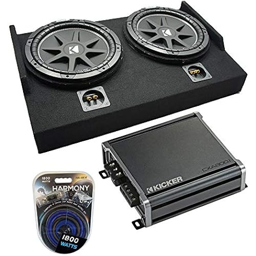Kicker 43C124 Dual 12" Sub Box 46CXA8001 Amp Fits F150 Super Cab 2015-2025