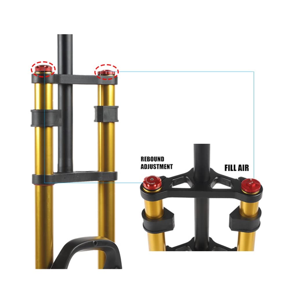 26 Pollici Bici Forcella Fat Sospensione pneumatica Escursione 140 mm Doppia Spalla 1-1/8'' Freno a Disco Dritto Regolazione del Rimbalzo Anteriore Ammortizzatore da disces