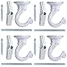 Pack of 12 Complete Sets – Heavy Duty Metal Ceiling Hooks, Wide Opening Swag Hooks, Plant Hanging Hooks with Hardware, White Enamel Finish