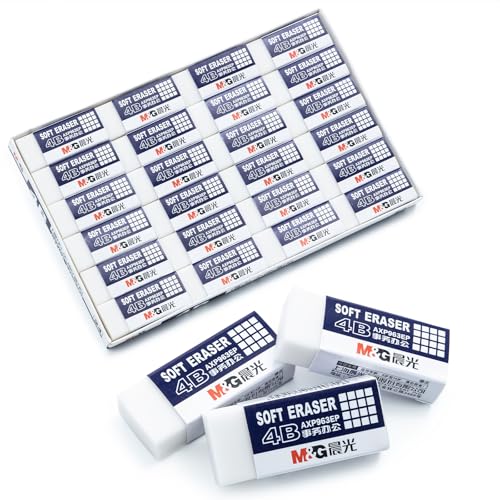 Gomme rectangulaire en caoutchouc M&G blanc pour crayon papier fournitures scolaires
