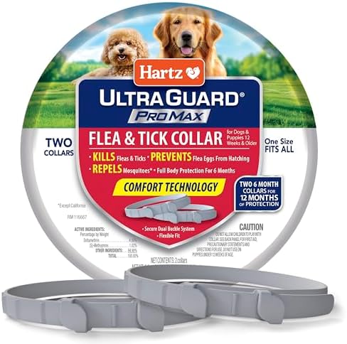 Hartz UltraGuard ProMax Flea & Tick Collar for Dogs I 12 Months P...