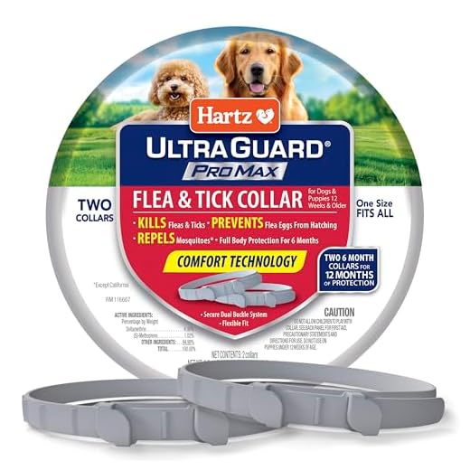 Hartz UltraGuard ProMax Flea & Tick Collar for Dogs I 12 Months Protection I Soft & Comfortable Flea & Tick Prevention I 2 Pack,Gray