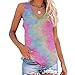 MGUOTP T-Shirt Femme Mince Tshirt Colorant de Cravate Fluide Tank Top Femme Plissee Gilet Bouffante Confortable Casual Col en V Été Randonnée