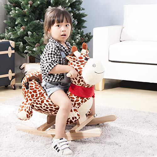 Yiifunglong Plüsch Schaukel Tier Schaukelstuhl, Cartoon Dinosaurier, Giraffe Schaukelstuhl für Kinder, Schaukelpferd… – Bild 3