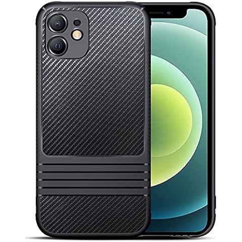 GiiYoon Case for iPhone 12 mini, Ultra-Slim-Body Protective Case, Shockproof Cover with Microfiber Lining, Black Cover