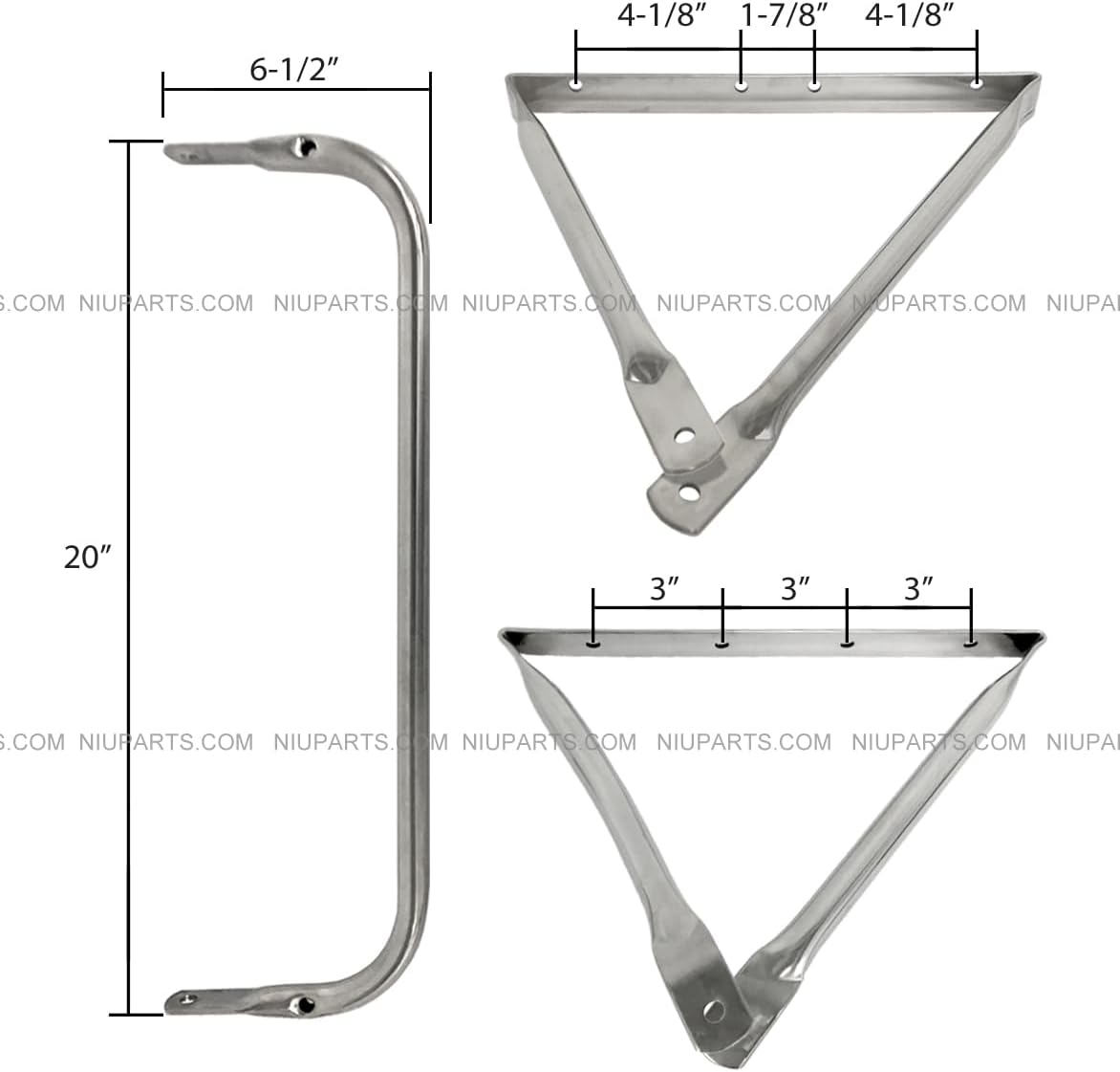 Stainless Door Mirror With Bracket Arm - Driver & Passenger (Fits Freightliner FL50 60 70 80 106 FL112)