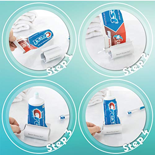 Image of Toothpaste Squeezer Tube Roller Stainless Steel Tube Squeezer Rollers, Saves Toothpaste, Creams, Puts an end to Waste (White)