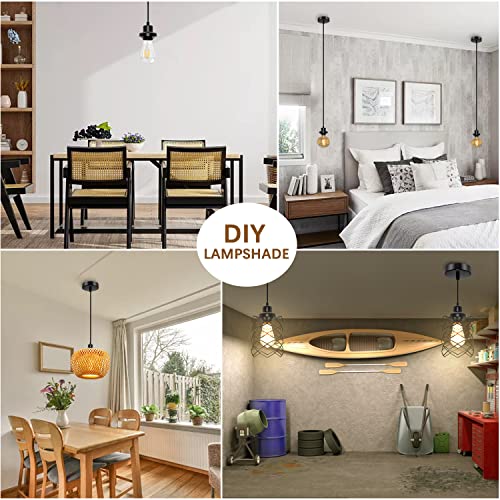 Mini Pendant Light Kit,Diy Pendant Lamp Cord,Industrial Pendant Lights,Farmhouse Pendant Light Fixtures,Black Hanging Light Fixtures,For Kitchen Island/Bedroom/Corridor,2 Pack #TOP6