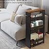 TEAMIX 4 Tier Slim Storage Cart with Handle, Small Kitchen Cart for Narrow Places,Rolling Laundry Cart on Wheels for Small Spaces
