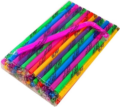 Bendy Smoothie Straws, Individually Wrapped, Super-Wide! Monster Bender Straws™. Reusable Bendable Flexible Straws, Jumbo Straws for Disabled, Washable Extra Long Straws, ½" x 10.5" Neon Colors, 50ct