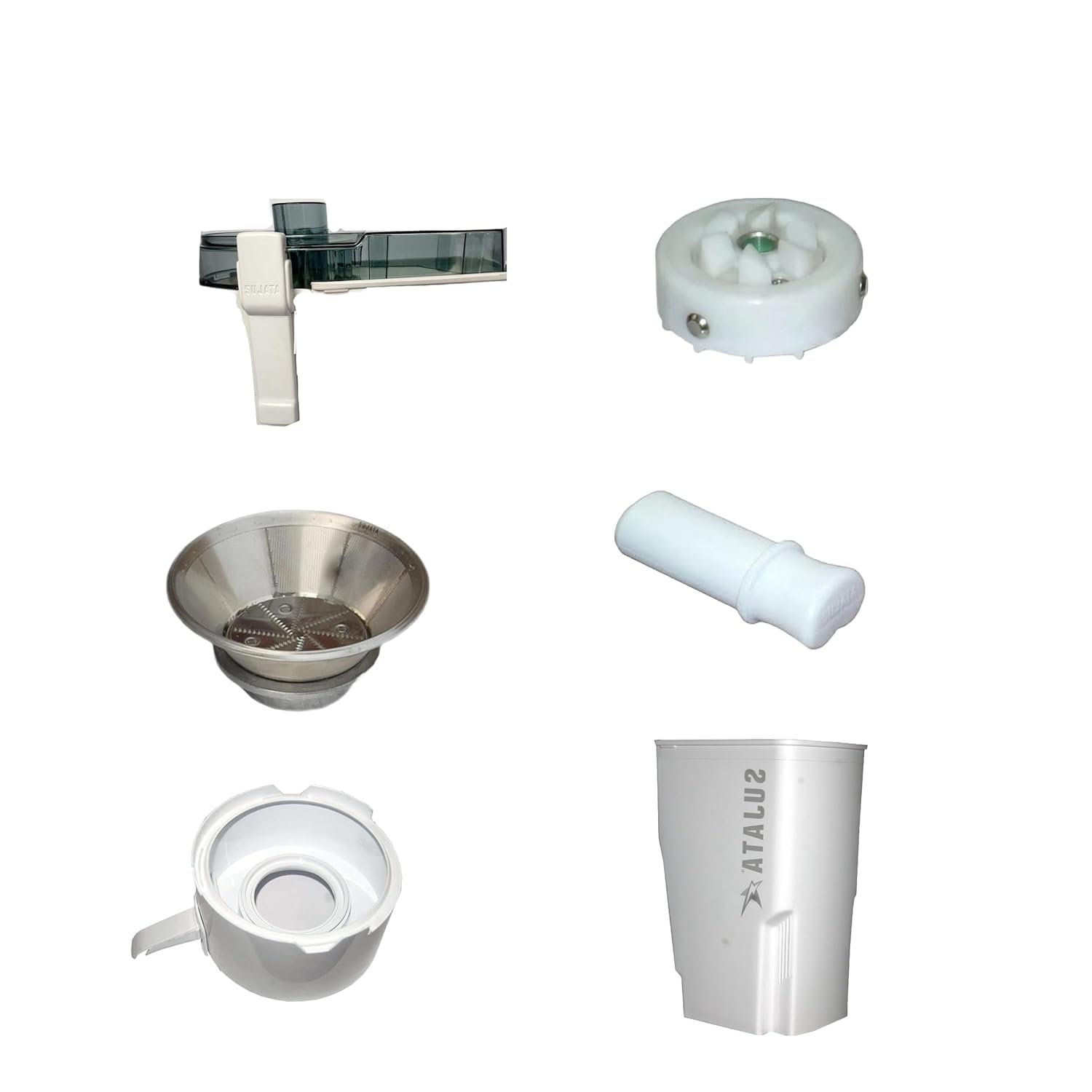 7 Piece Sujatajuicer Attachements For Supermix, Dynamix Models | Juicer Cover | Jali Cover | Motor Coupler | Jali Pot | Waste Pot | White-image-36